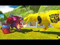 MEGA GNAR vs SUPERMAN SPINO vs BUBMLEBEE T-REX DEATH RUN -   Animal Revolt Battle Simulator