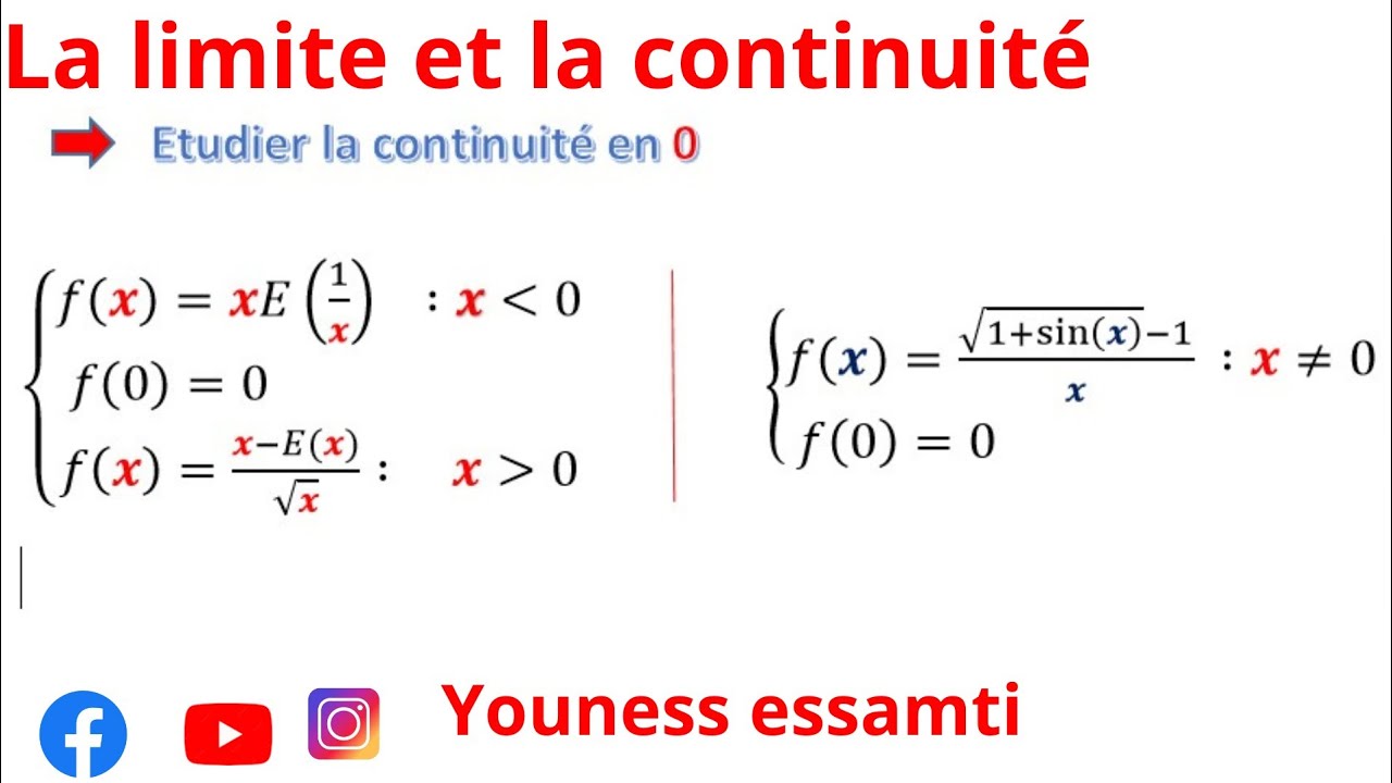 limite et continuité le calcul des limites 2 bac sm biof exercice 3