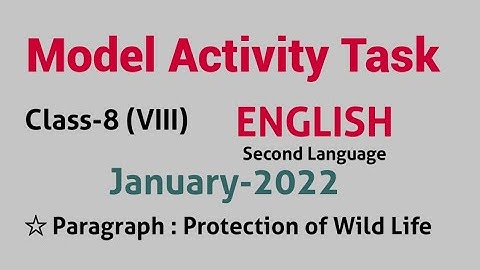 Class 8 VIII / Model Activity Task English Second Language January 2022 W.B Solution