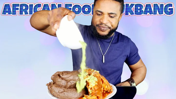 AMALA BROWN FUFU OKRA SOUP WITH SNAIL AND KPOMO | ASMR AFRICAN FOOD MUKBANG