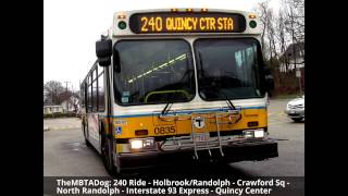 TheMBTADog: MBTA Bus 240 Ride - HOLBROOK/RANDOLPH to QUINCY CENTER via I-93 EXPRESS [New Flyer 0835]