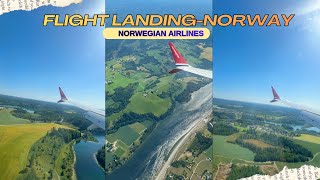 Scenic Aerial Views of Norway - Norwegian Airlines Landing 🇳🇴❤️🤍💙