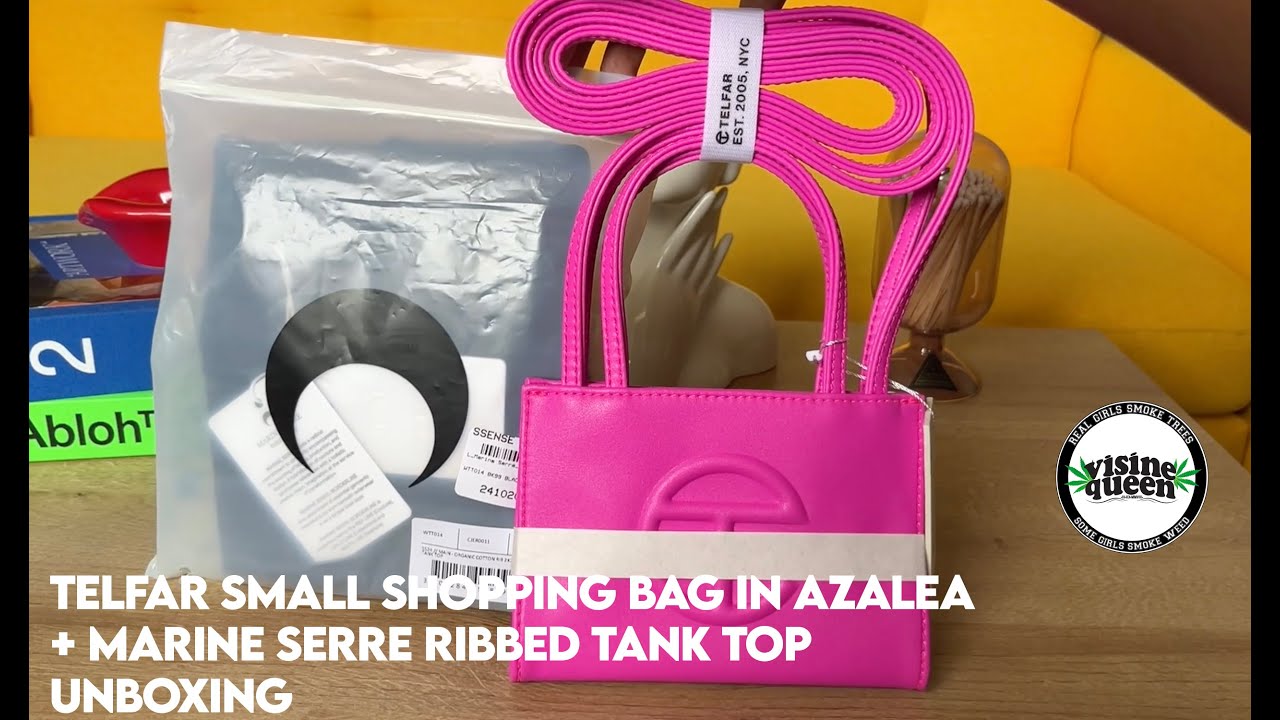 Telfar Bag in Azalea and MARINE SERRE Ribbed Tank Top Unboxing