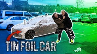 WRAPPED MY BRO'S CAR IN 1000 METERS OF TIN FOIL