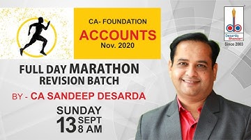 CA Foundation - Accounts II Full Day Marathon Revision Batch Announcement II CA Sandeep Desarda