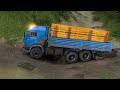 Моно-приводный КамАЗ на грунтовом спуске Каньона (DLC). Spintires