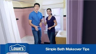 Perform an inexpensive bathroom makeover with these simple updates: Paint, replace hardware and add storage. For full project 