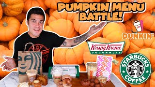Starbucks vs Dunkin&#39; vs Krispy Kreme | Who has the BEST Pumpkin Spice Menu?