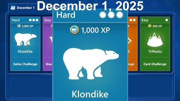 Microsoft Solitaire Collection - Klondike Hard / Schwer - December 1, 2025 - Daily challenge