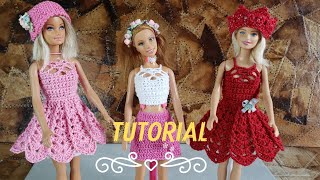 Vestido para Barbie de Crochê Modelo Fadinha Passo a Passo 