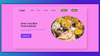 Create A Food Website Using HTML And CSS | Project Using HTML & CSS Step-by-Step complete |