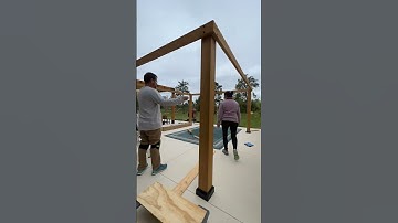 Building our little slice of backyard paradise with SunJoy Gazebo! 🌴🏡✨ #outdoorliving #diy #diyhome