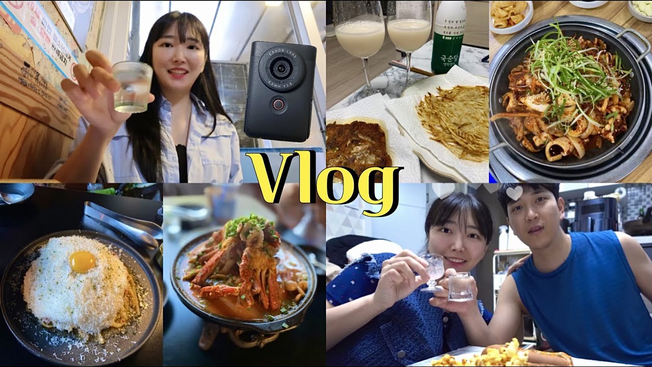 VLOG | 뉴카메라📸+남편이랑 집에서 전에 막걸리+용인 인생 맛집👀 | 엽떡,콩국수,오삼불고기,깡우동,고씨주방,시래기된장국,순대,감자탕