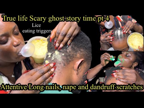 Asmr✨Concentrative long nails hair scratch, Scalp & Fierce Nape Focus massage with whisper for sleep