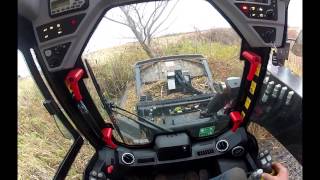 JCB 320T Skid Loader in action with Bradco Sharktooth Brush Cutter 10-18-12