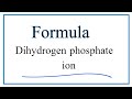Dihydrogen Phosphate Ion Concepts