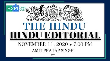Daily The Hindu Editorial | 11-November-2020 | Crack UPSC CSE/IAS | Amit Pratap Singh