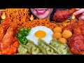 ASMR SPICY NOODLES, SPICY FRIED CHICKEN, SPICY SHRIMP, DUMPLING, CHEESE BALL MASSIVE Eating Sounds