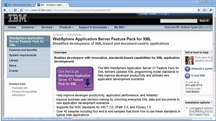 Getting started with the WebSphere Application Server Feature Pack for XML