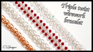 Triple twist wirework bracelet