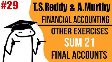 T.S.Reddy and A.Murthy |Financial accounting chapter 5 final accounts |Other exercise sum21 solution