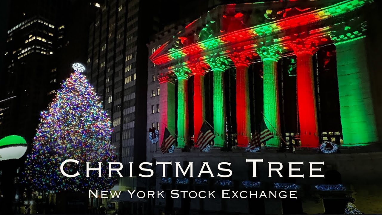 New York Stock Exchange Christmas Tree 4K video YouTube