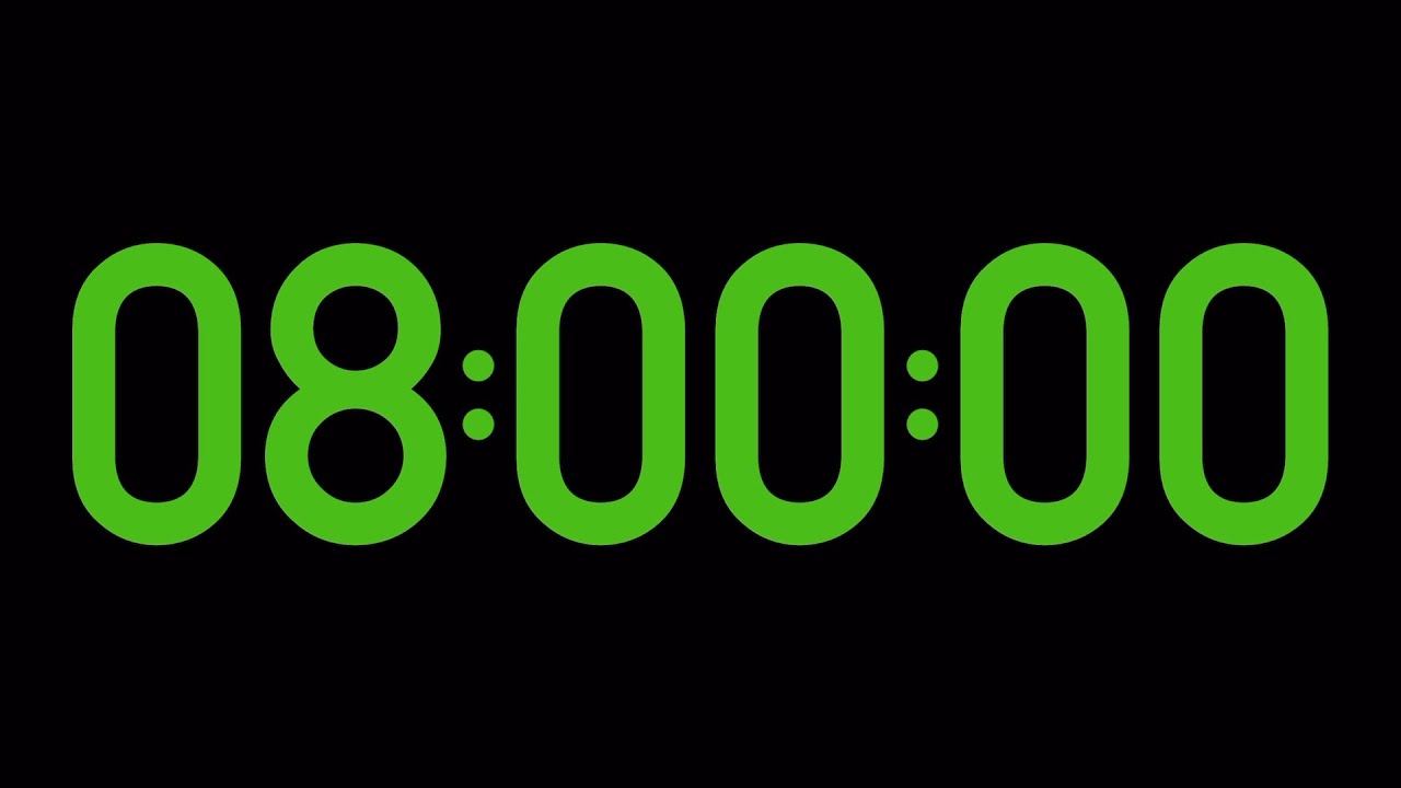 8 hours countdown, Timer & alarm clock. - YouTube