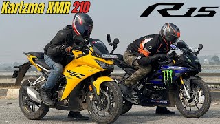 Karizma XMR 210 vs Yamaha R15 Drag Race