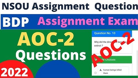 NSOU BDP AOC 2 Assignment question 2022