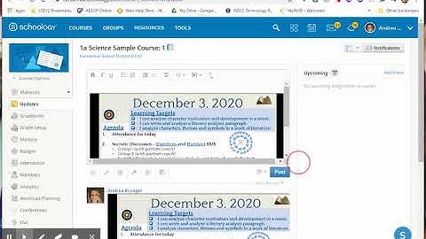 Posting Google Slides as an Announcement in Schoology