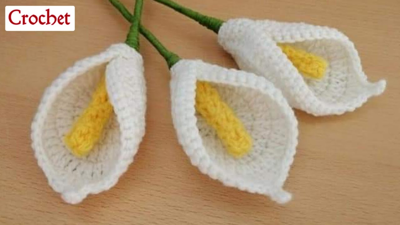 Crochet Calla Lilies flowers - YouTube