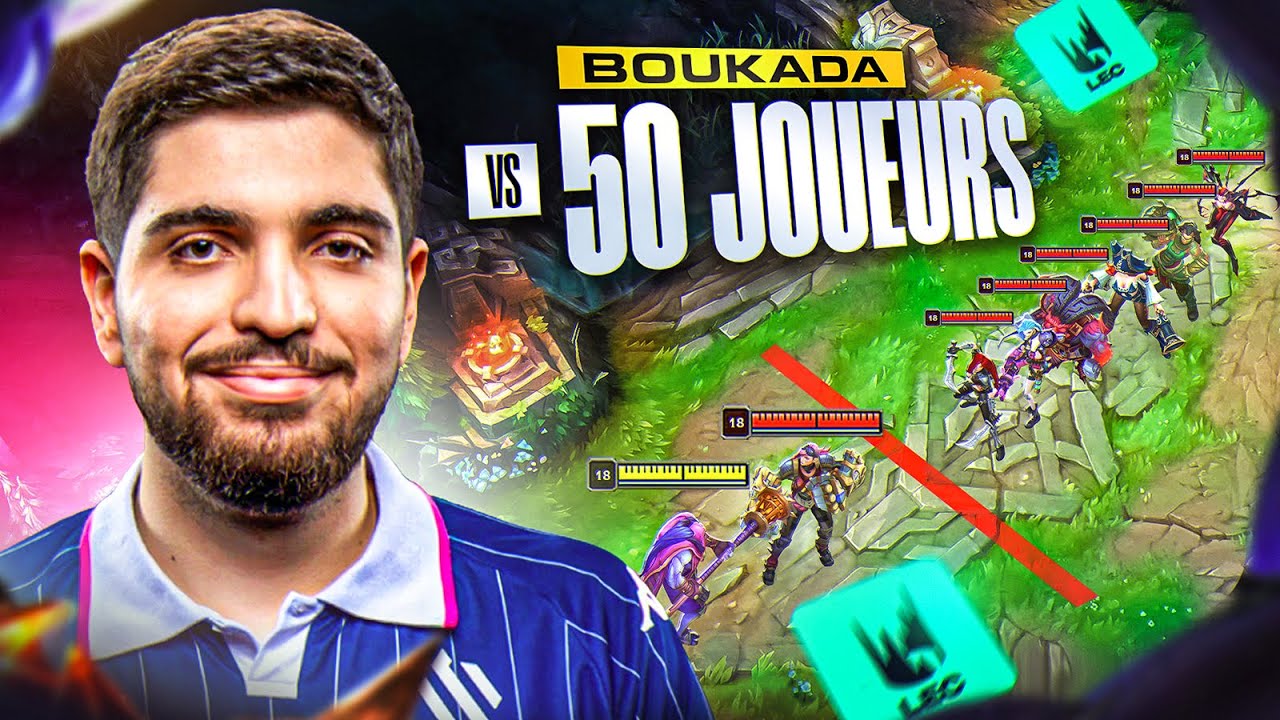 BOUKADA JOUEUR LEC VS 50 JOUEURS ! IL DOIT SURVIVRE A TOUTES LES VAGUES SANS MOURIR ET SANS BACK !