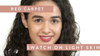 Swatch of Menteds Matte Lipstick in Red Carpet | MENTED COSMETICS