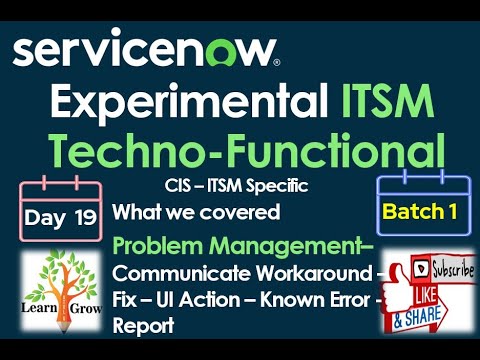 ITSM Batch 1 | Day 19 | Communicate Fix - Workaround - UI Actions - Report - Dashboard - Known Error ITSM Batch 1 | Day 19 | Communicate Fix - Workaround - UI Actions - Report - Dashboard - Known Error