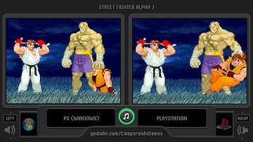Street Fighter Alpha 2 (PC vs Playstation) Side by Side Comparison