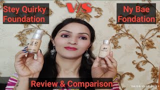 Daily use Liquid Foundation under ₹ 200 Ny bea & Stay Quirky Foundation Review + Comparison + demo..