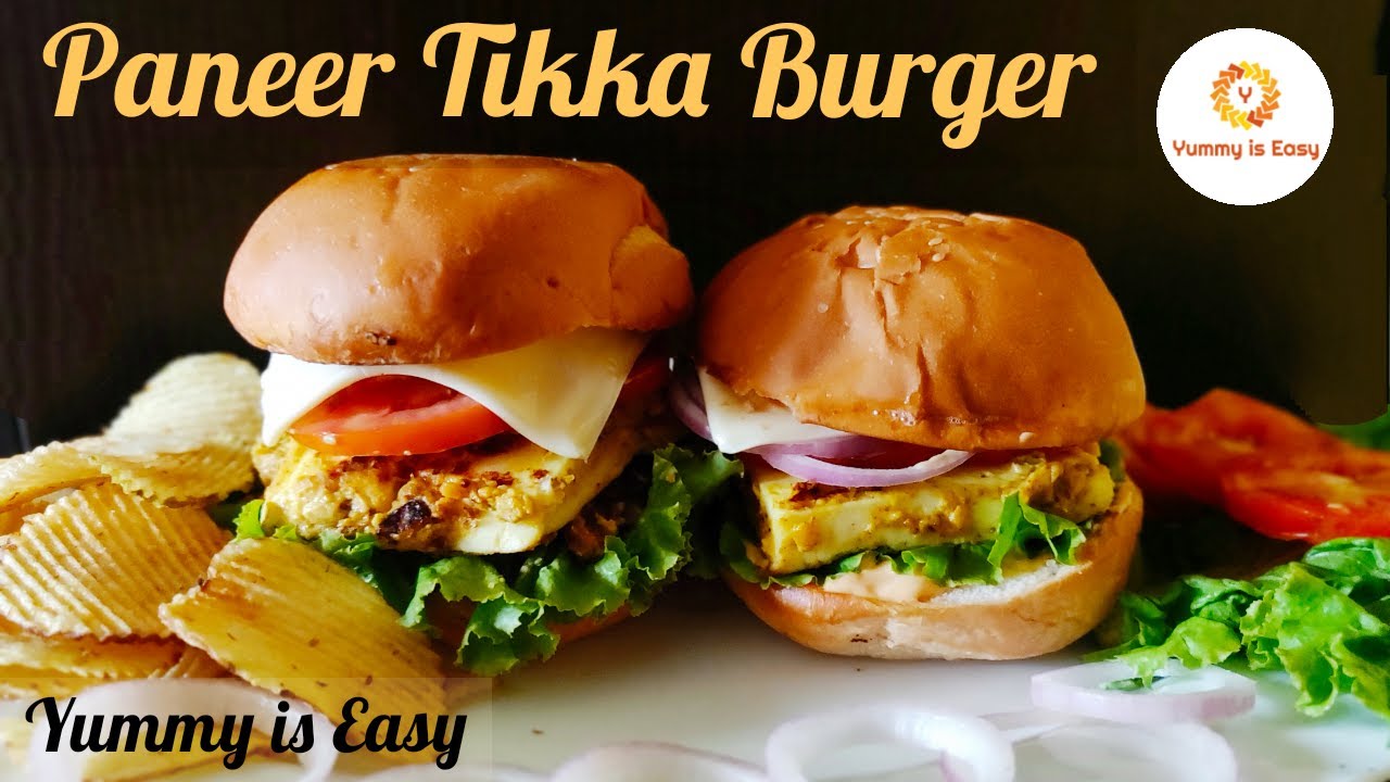 Paneer Tikka Burger Recipe | Healthy No Deep Fry Easy to make Veg