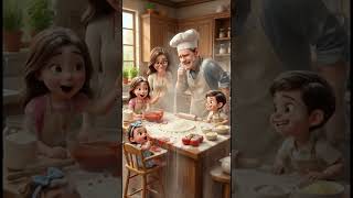 Dia De Pizza - Família Fazendo Pizza Junto Ção3D Ção3D Ção