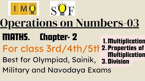 Operations on Numbers  | Class 3/4/5 | IMO | SOF | Olympiad | Sainik | Chapter 2   MTG | 2025 - 26 |