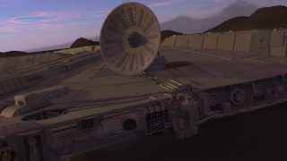 Millennium Falcon Animation: Dish to Aerial View