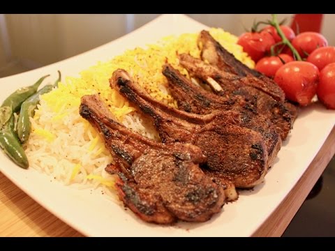 Grilled Lamb Chops With Saffron Rice - Shishlik Kebab