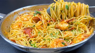 Shrimp Garlic Spaghetti – quick, easy and incredibly delicious recipe! For dinner