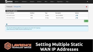 pfsense Setting Multiple Static WAN IP Addresses / Using Virtual IP's NAT Firewall Rules