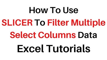 2016 Excel Slicer Multi Select Option Filter Data