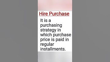 Hire Purchase System in Hindi I Hire Purchase Kya hota hai #hirepurchase #shorts #short