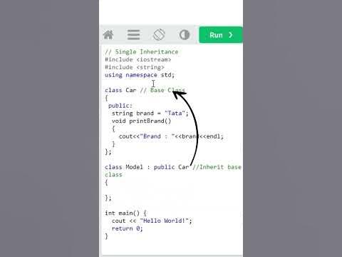 Single Inheritance in OOPs #code #coder #cpp #programming - YouTube