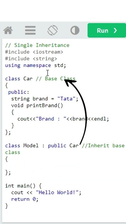 Single Inheritance in OOPs #code #coder #cpp #programming - YouTube
