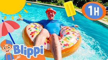 Blippi at the Swimming Pool | Blippi Painting for Kids  | Moonbug Kids - Art for Kids 🖌️