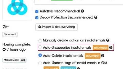 Gist email verification options using mailfloss
