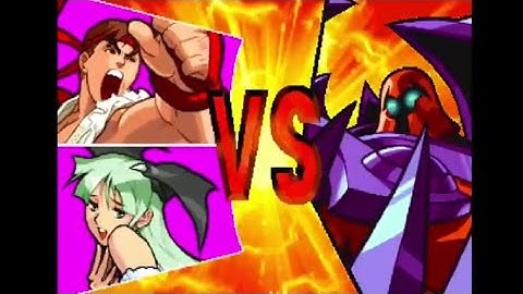 Marvel VS. Capcom: Clash Of Super Heroes (Arcade) Ryu and Morrigan Playthrough